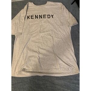 Kennedy Mens Graphic T-Shirt 2XL Heather Grey Cotton Short Sleeve Crew Neck
